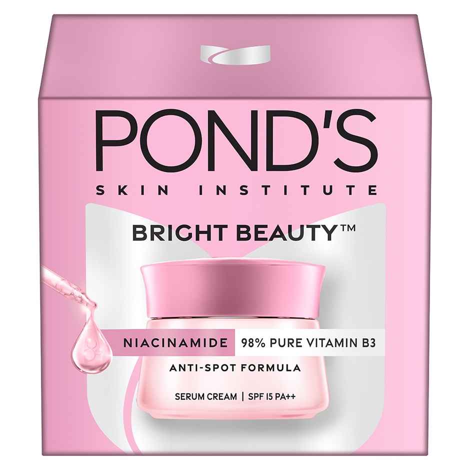Pond's  Bright Beauty Light Cream with UV Filter, Niasorcinol, Fades Dark Spots, Brightens Skin