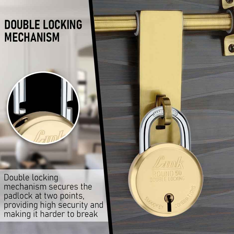 Link stainless steel New Round Brass 50 mm with | 3 Silver Keys