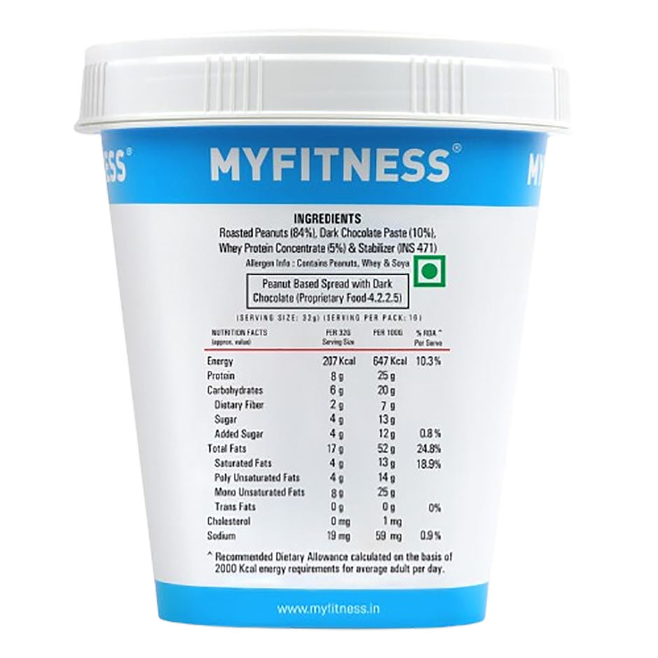 MyFitness High Protein Dark Chocolate Peanut Butter Crunchy Spread
