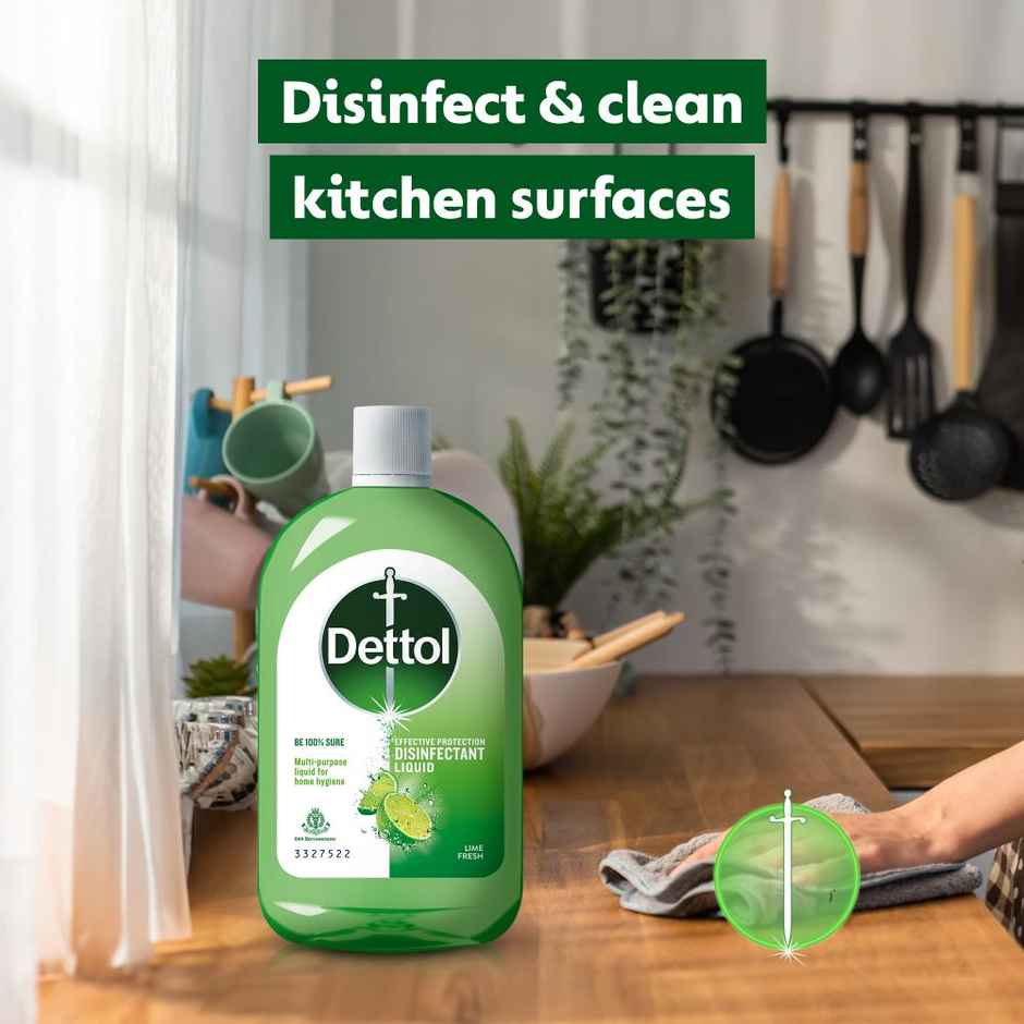 Dettol Liquid Disinfectant for Floor Cleaner, Surface Disinfection (Lime Fresh)
