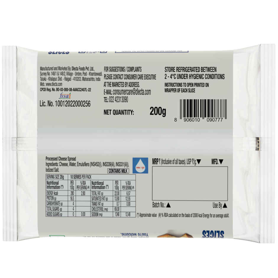 D'lecta Cheese Slices