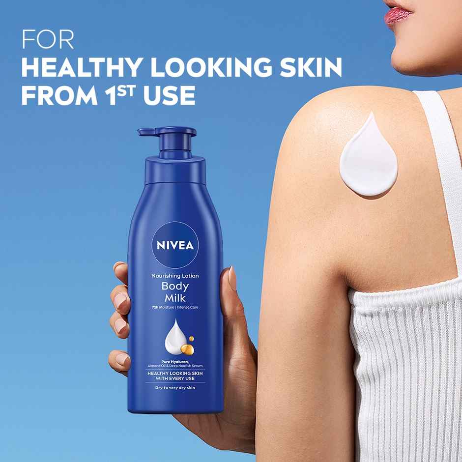 Nivea Nourishing Body Lotion Body Milk|48 H Moisturization|2X Almond Oil|For Very Dry Skin (400ml) & Nivea Soft Light Moisturizer For Face, Hand & Body, Non-Greasy Cream For Instant Hydration (300ml) Combo
