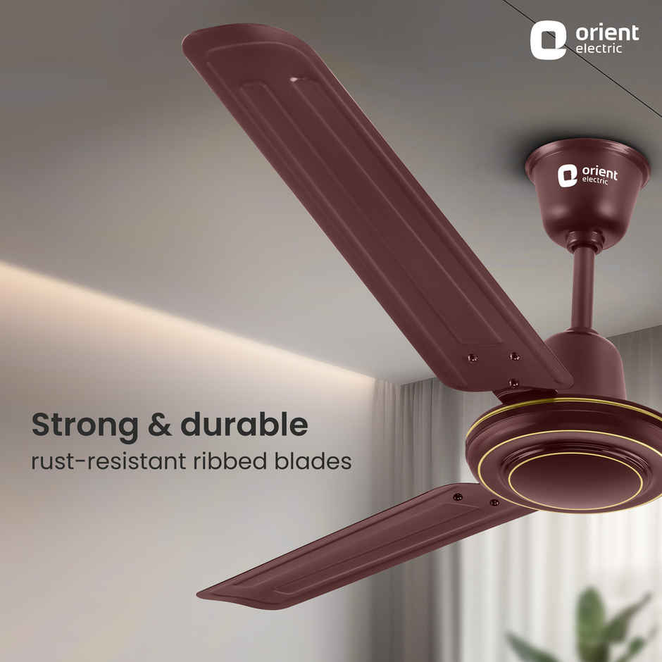 Orient Electric Apex-FX Ceiling Fan,1200mm,BEE Star Rated,Energy Efficient Fan,Rust Resistant,Brown