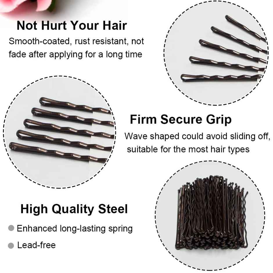 Bronson Professional Bobby Hair Pins Big With Storage Box Thick Black Ball Tip Metal 100 Pcs