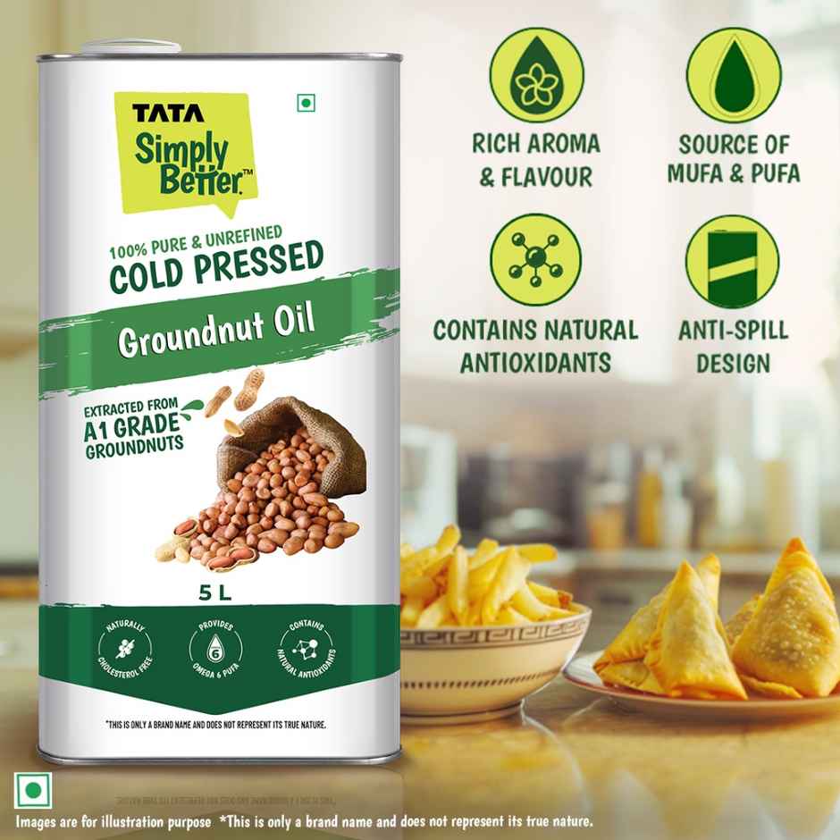 Tata Simply Better Groundnut (Peanut) Cold Pressed Oil | Pure & Unrefined Healthy Cooking Oil