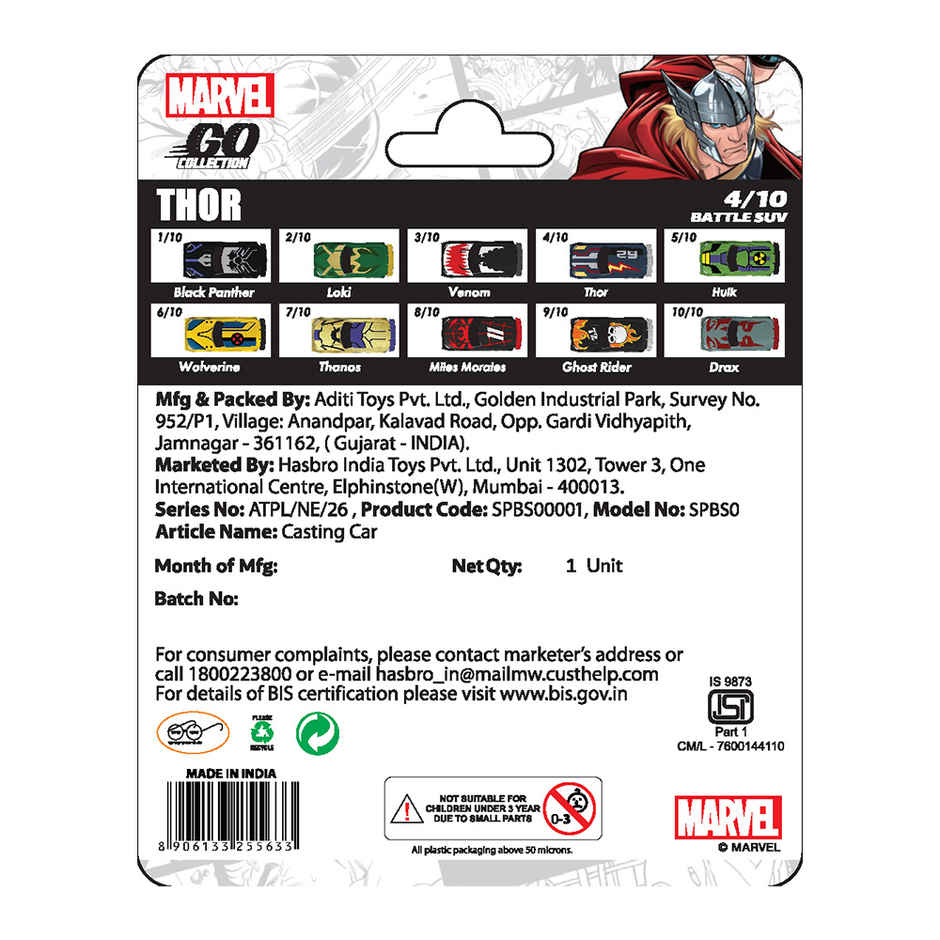 Hasbro Marvel Go | Thor - Diecast Toy Car