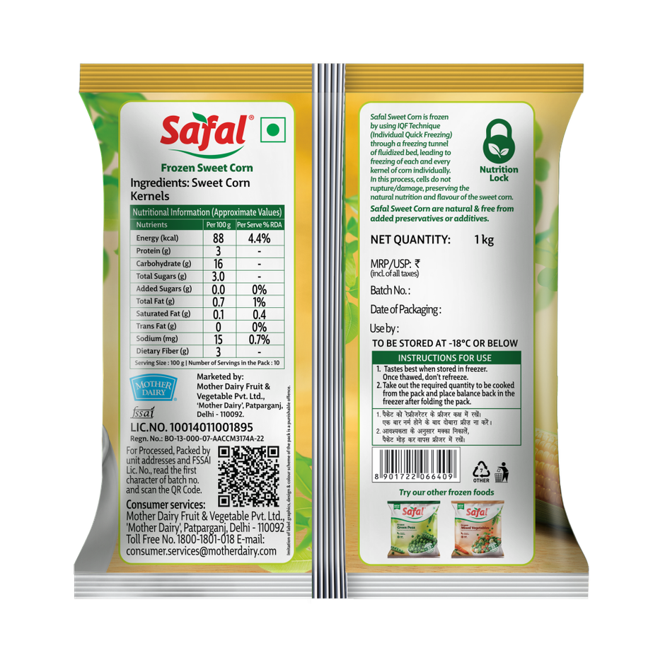 Safal Frozen Sweet Corn