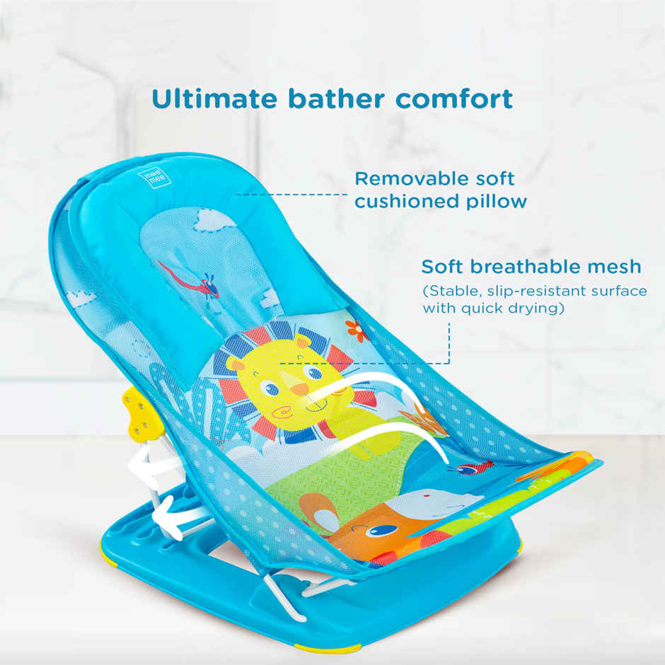 Mee Mee Newborn Baby Bather Bath Chair For Newborns And Infants | 0-12 Months | Blue