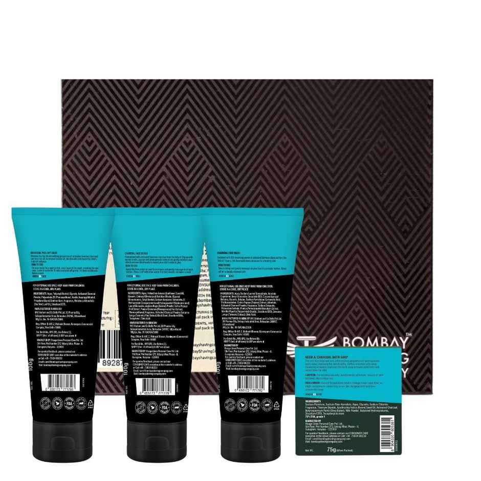 Bombay Shaving Company Activated Charcoal Facial Gift Kit For Men