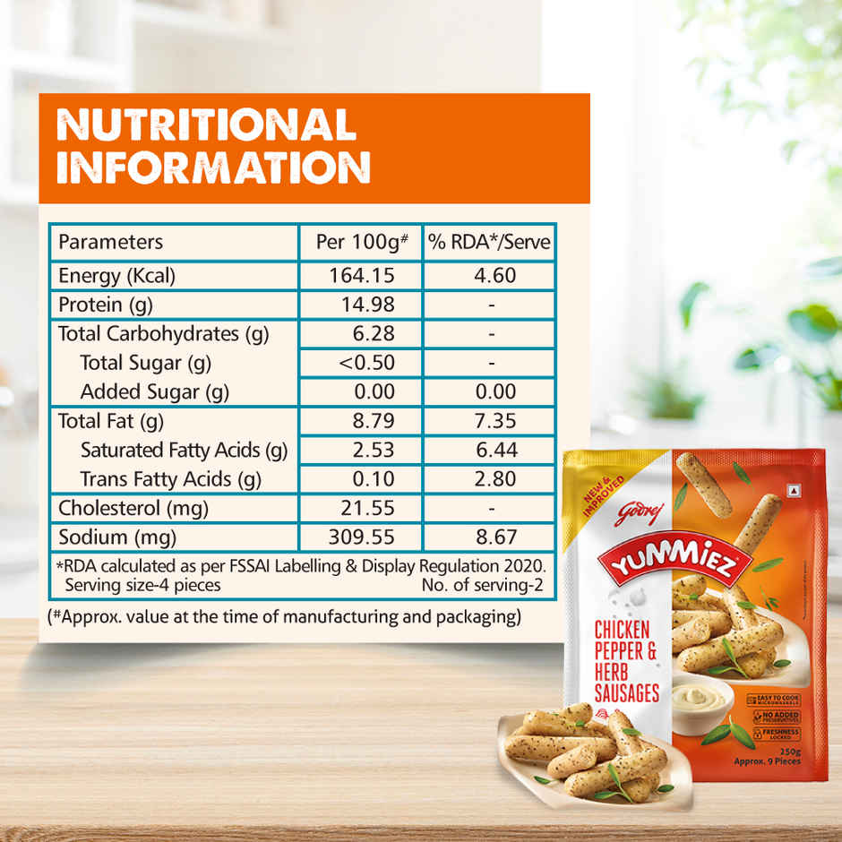 Yummiez Chicken Pepper and Herb Sausage Pouch