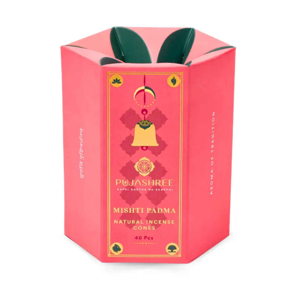 Pujashree Natural Incense Cones Mishti Padma | 2 inches