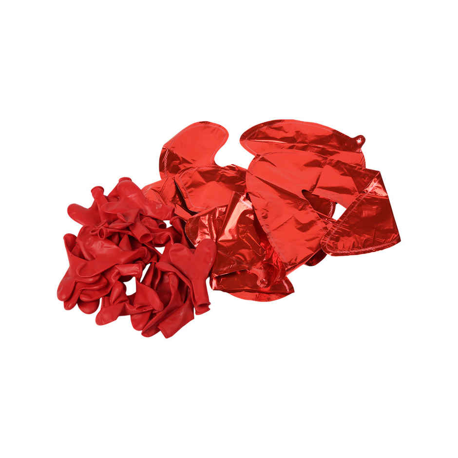 Valentine Love Balloon Combo | 30 Heart Balloons + 1 Love Foil | Picfest