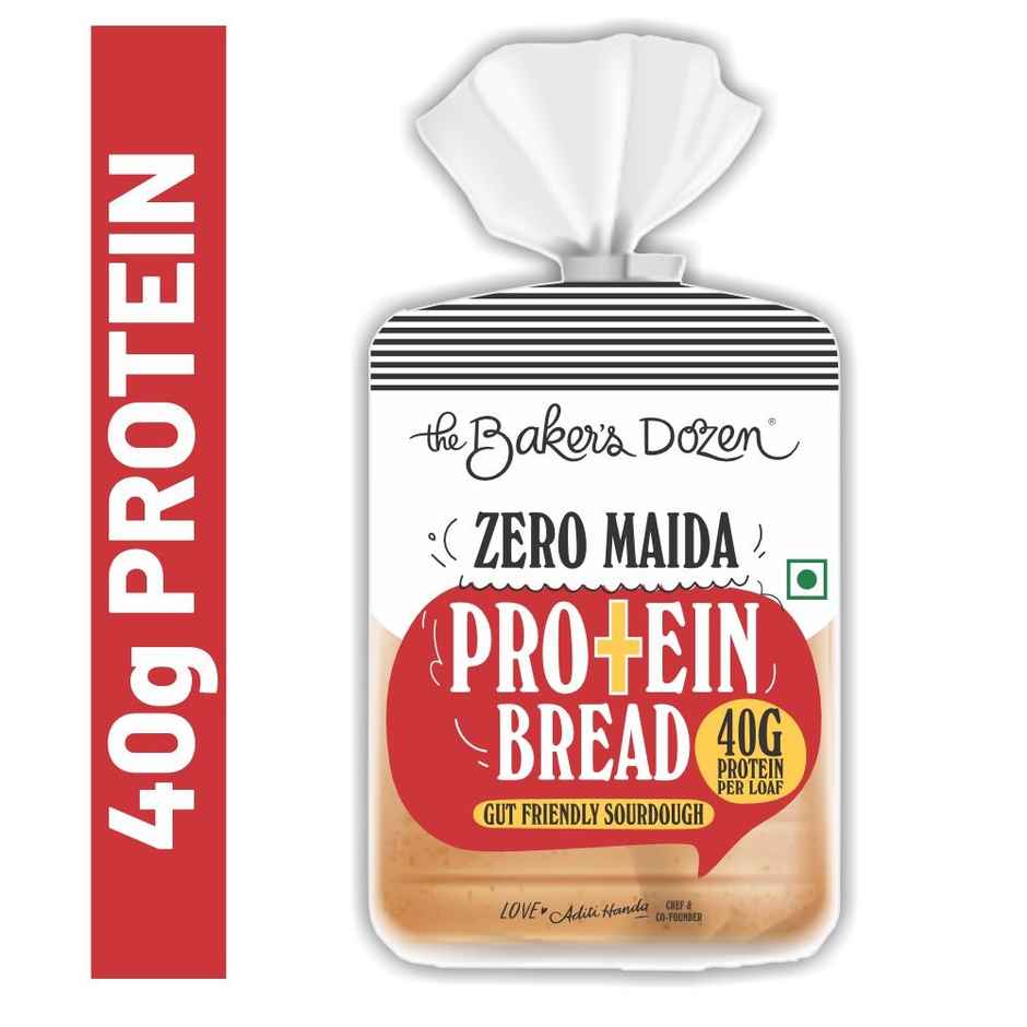 The Baker'S Dozen Zero Maida Protein Bread (240g) & The Baker'S Dozen High Protein Peanut Butter Cookies Biscuits | Artificial Colour-Free Cookies (75g) Combo