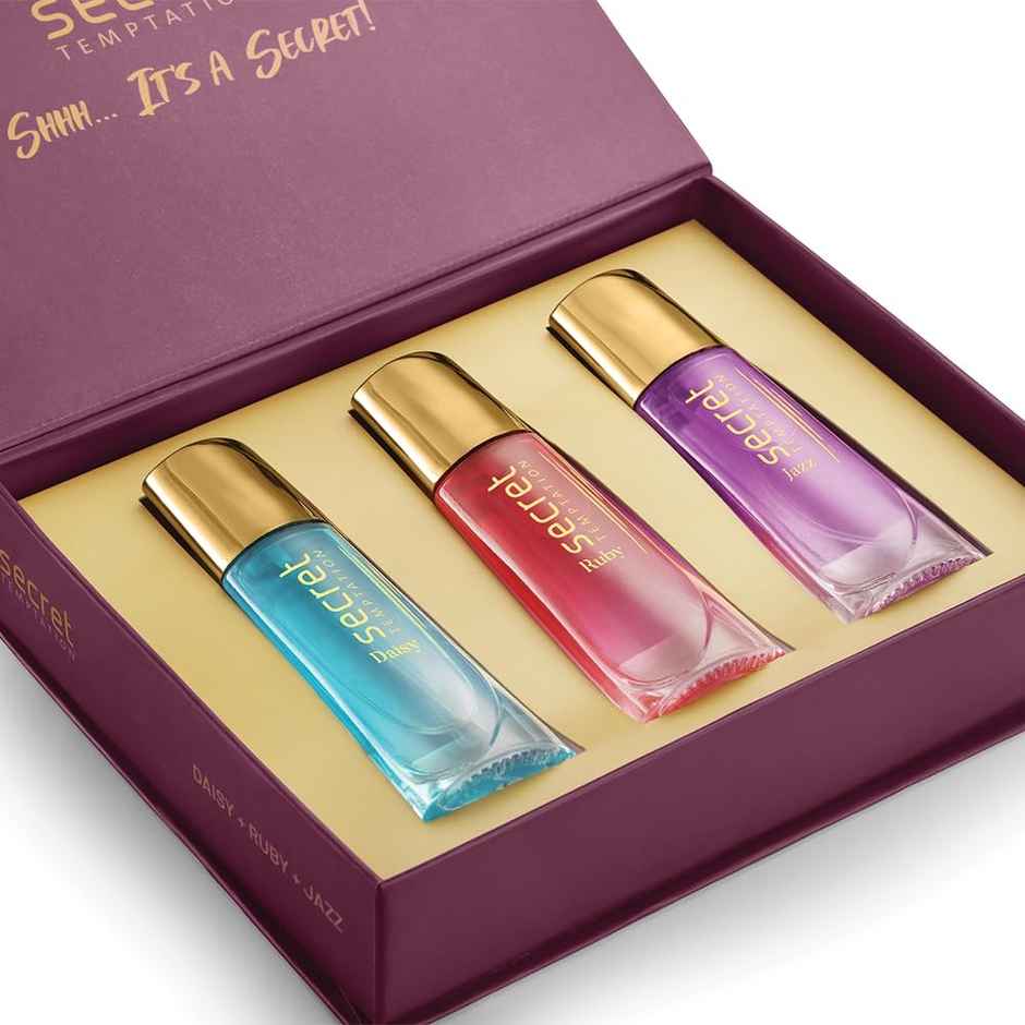 Secret Temptation Fragrance Kit With Jazz | Ruby And Daisy Perfume For Women | Pack Of 3