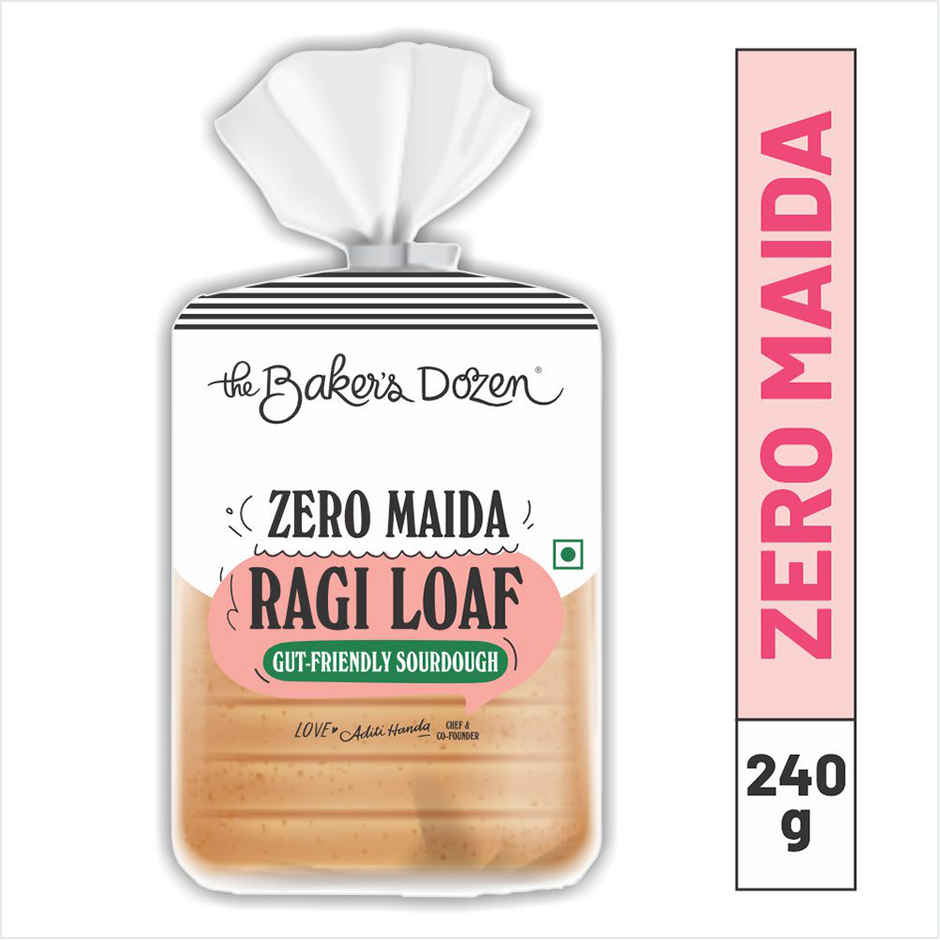 The Baker's Dozen Zero Maida Ragi Bread | Atta Bread (Not Brown) | Sandwich Bread | Healthy bread