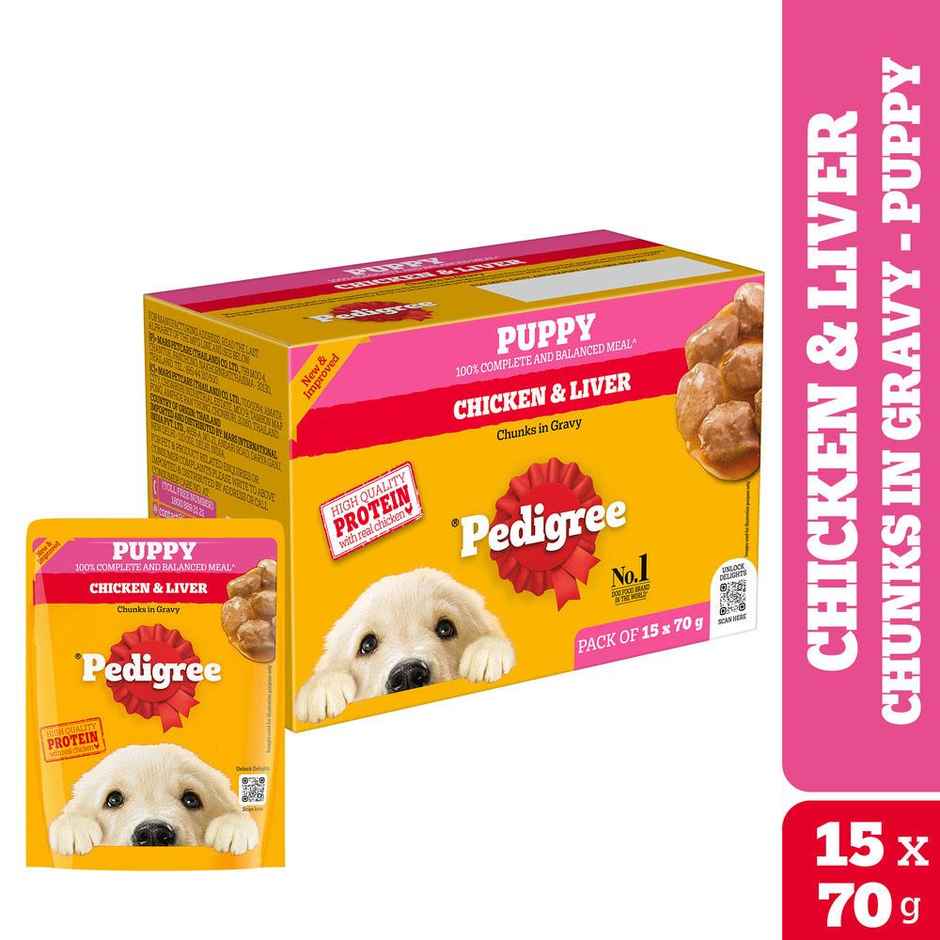 Pedigree Puppy Chicken & Liver Chunks In Gravy Wet Dog Food