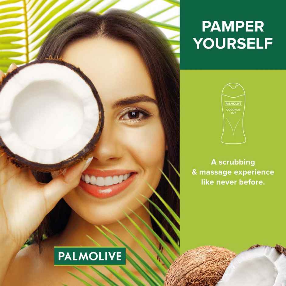 Palmolive Body Wash Coconut Joy Crème Based Exfoliator With Real Apricot Seeds and Jojoba Butter Extracts