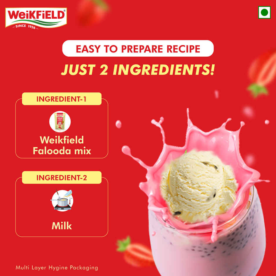 Weikfield Falooda Mix Strawberry Flavour Pouch