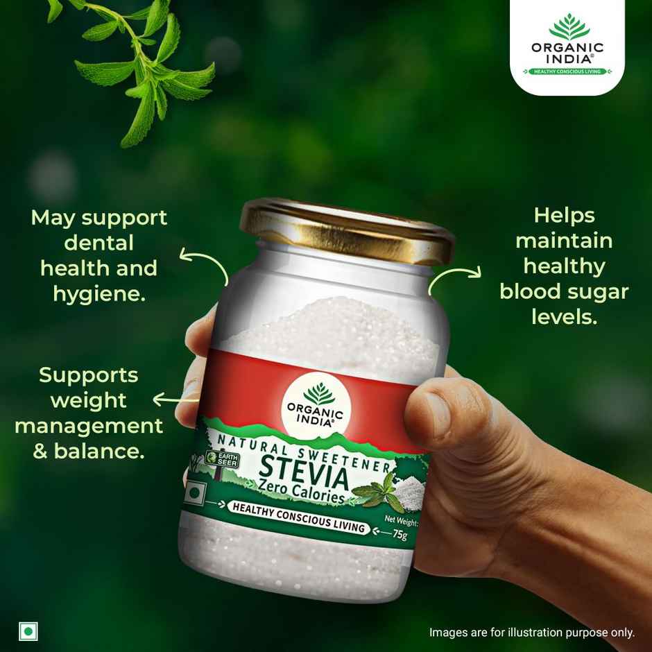 A TATA Product - Organic India Stevia Powder, Natural Sweetener, Sugar Free