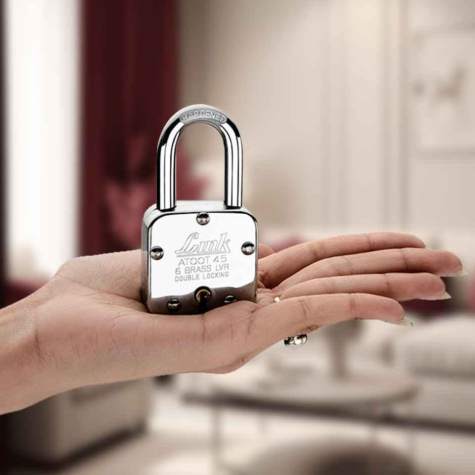 Link Stainless steel Brass Levers With Hardened Shackle Atoot 45 mm padlock with 3 Keys