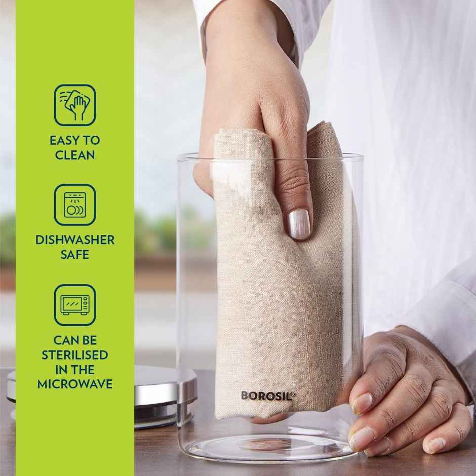 Borosil Classic Jar With Airtight Lid (600 ml) | Borosilicate Glass