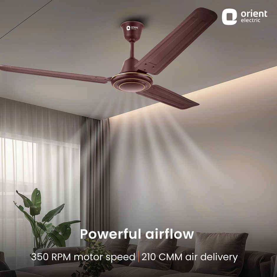 Orient Electric Apex-FX Ceiling Fan,1200mm,BEE Star Rated,Energy Efficient Fan,Rust Resistant,Brown