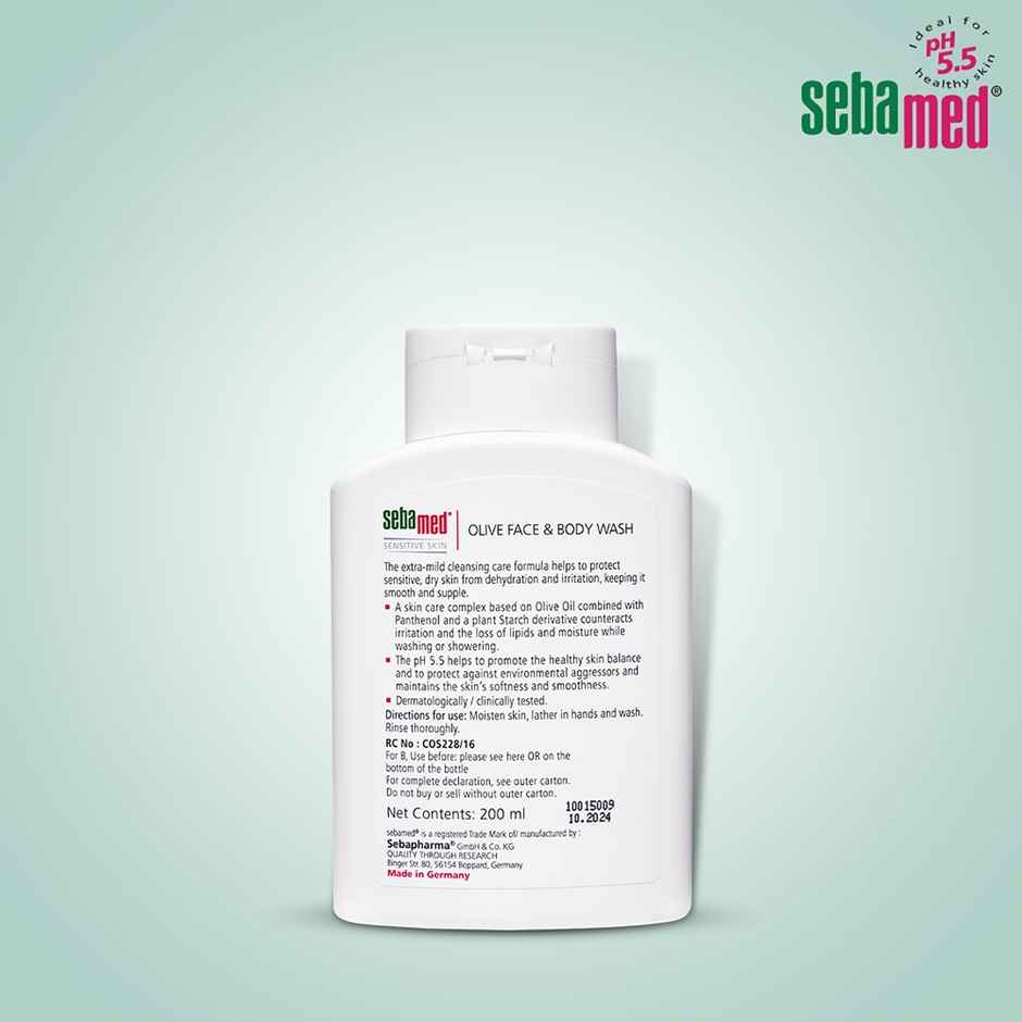 Sebamed Olive Face & Body Wash | pH 5.5 | Mild for sensitive, dry skin