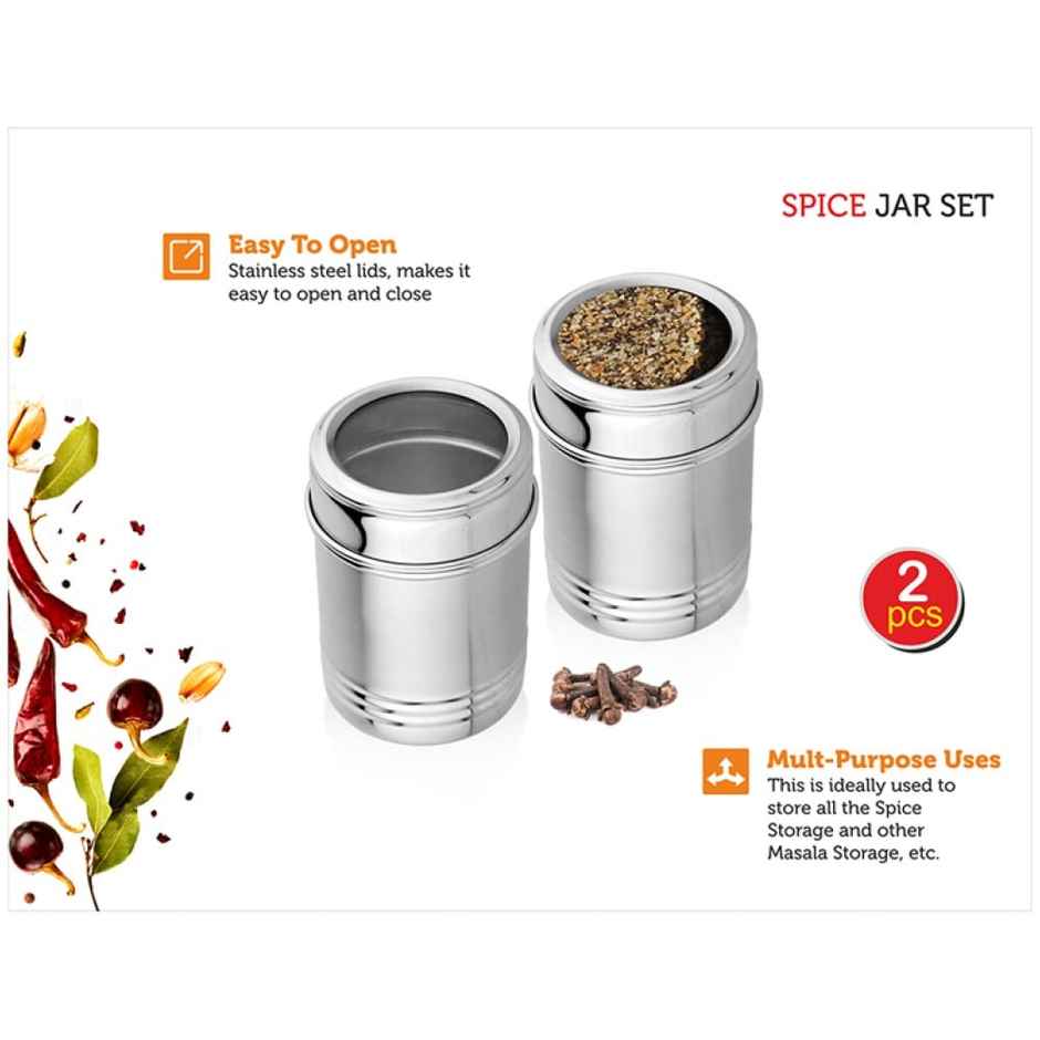 Vinayak Stainless Steel Stainless Steel Jar Set (2 Units)