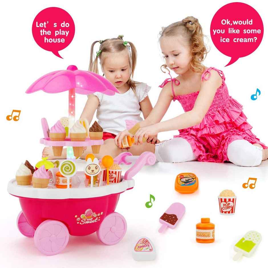 Toyshine Ice Cream Kitchen Play Set | 2 + Years | Pink | Plastic | 39 Pcs