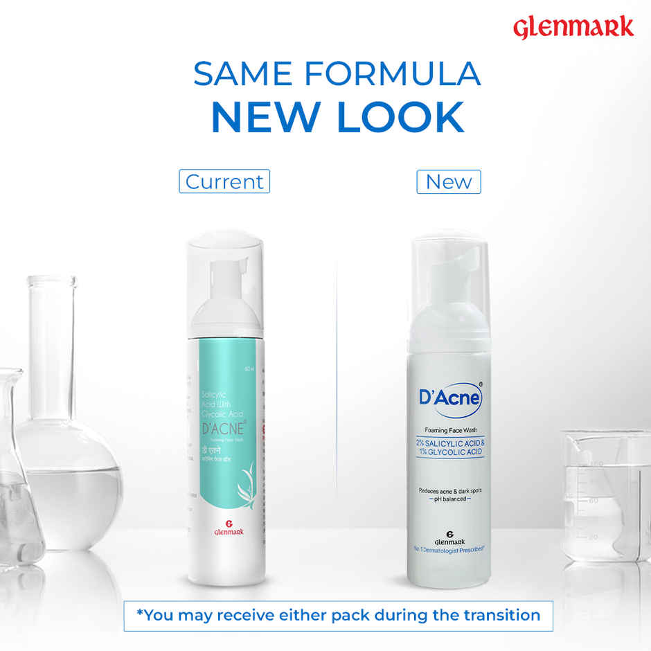 D'Acne Foaming Face Wash, With 2% Salicylic Acid And 1% Glycolic Acid