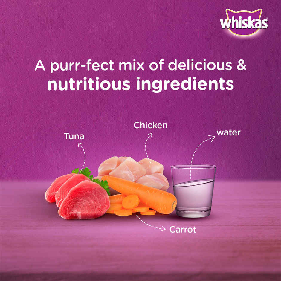 Whiskas Tasty Mix Adult Wet Cat Food | Tuna with Kanikama & Carrot in Gravy | 1+ year