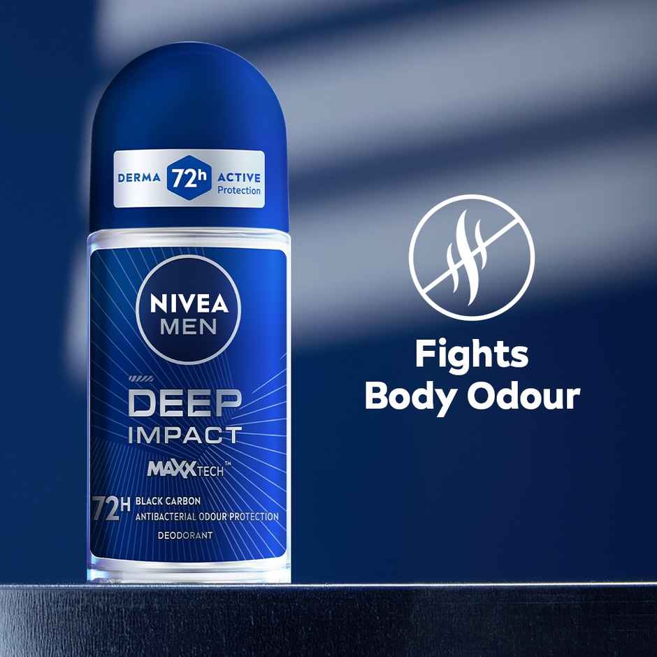 NIVEA MEN Deep Impact MaxxTech 72h Deodorant Roll-on - For MEN