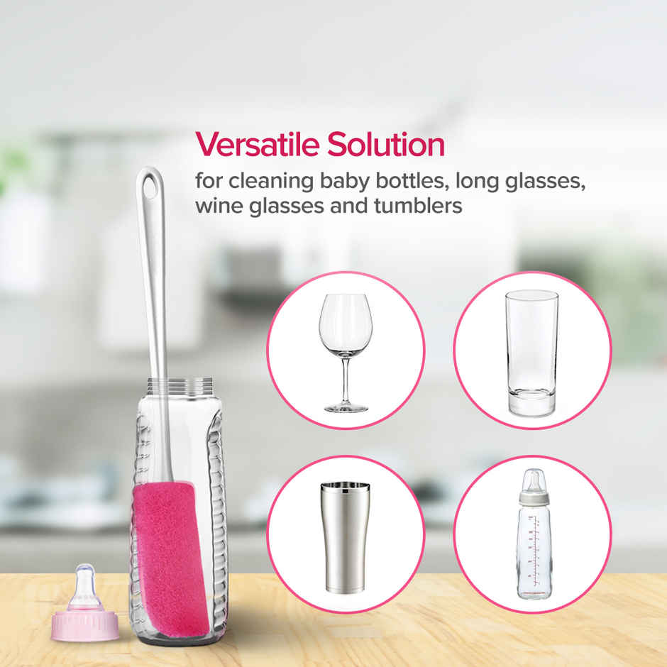 Scotch-Brite Plastic Bottle Cleaner Brush | Pink and White