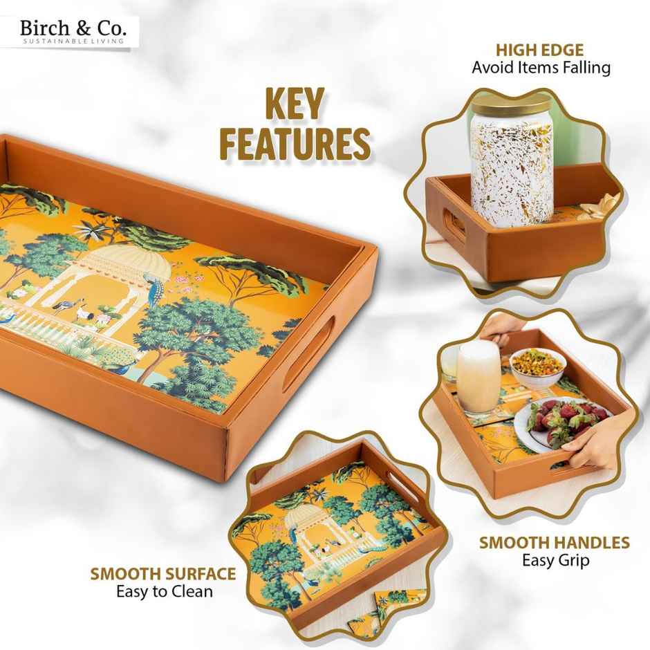 Birch & Co. Serving Tray - Heritage With Four Free Matching Coasters