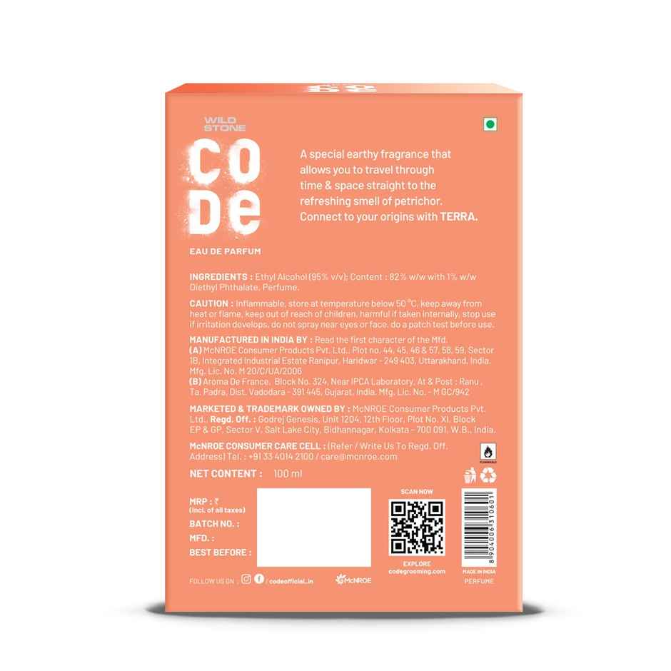 Wild Stone Code Terra Eau De Parfum Mature And Sleek Personality Premium Perfume For Men