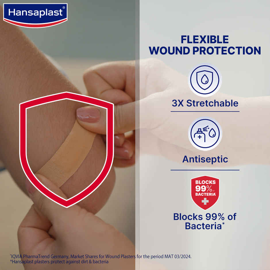 Hansaplast Antiseptic Elastic Bandage | Blocks 99% of Bacteria | 3X Strechable | Water Repellant