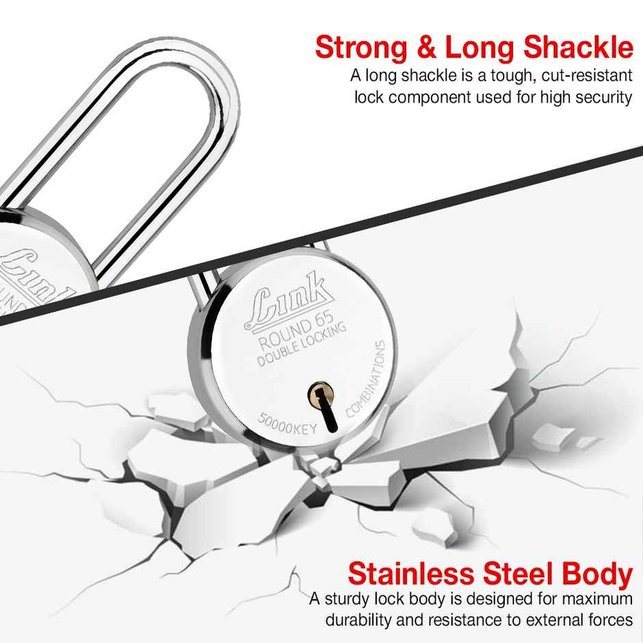 Link stainless steel Round 65 LS mm padlock