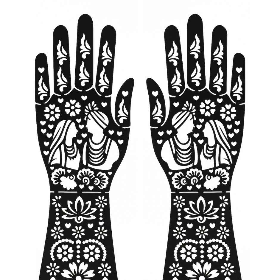 Mehendi Stencil | Floral Pattern | Se7en