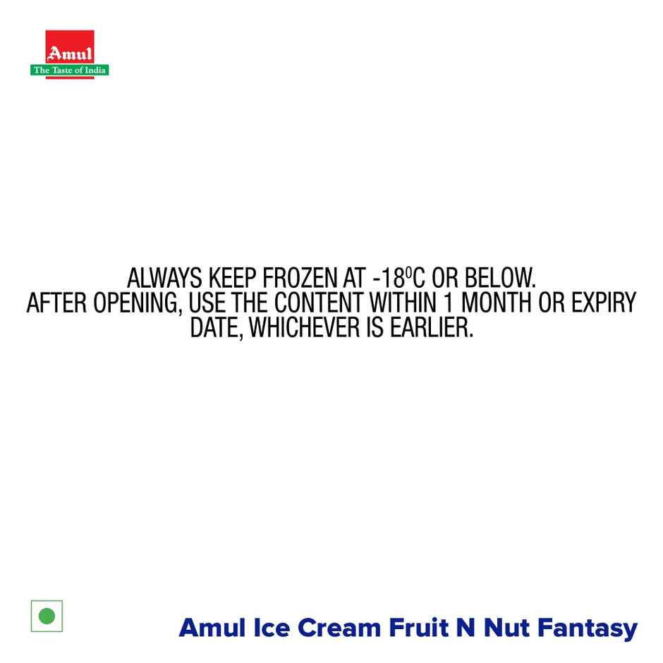 Amul Fruit N Nut Fantasy Ice Cream Tub | Creamy & Indulgent