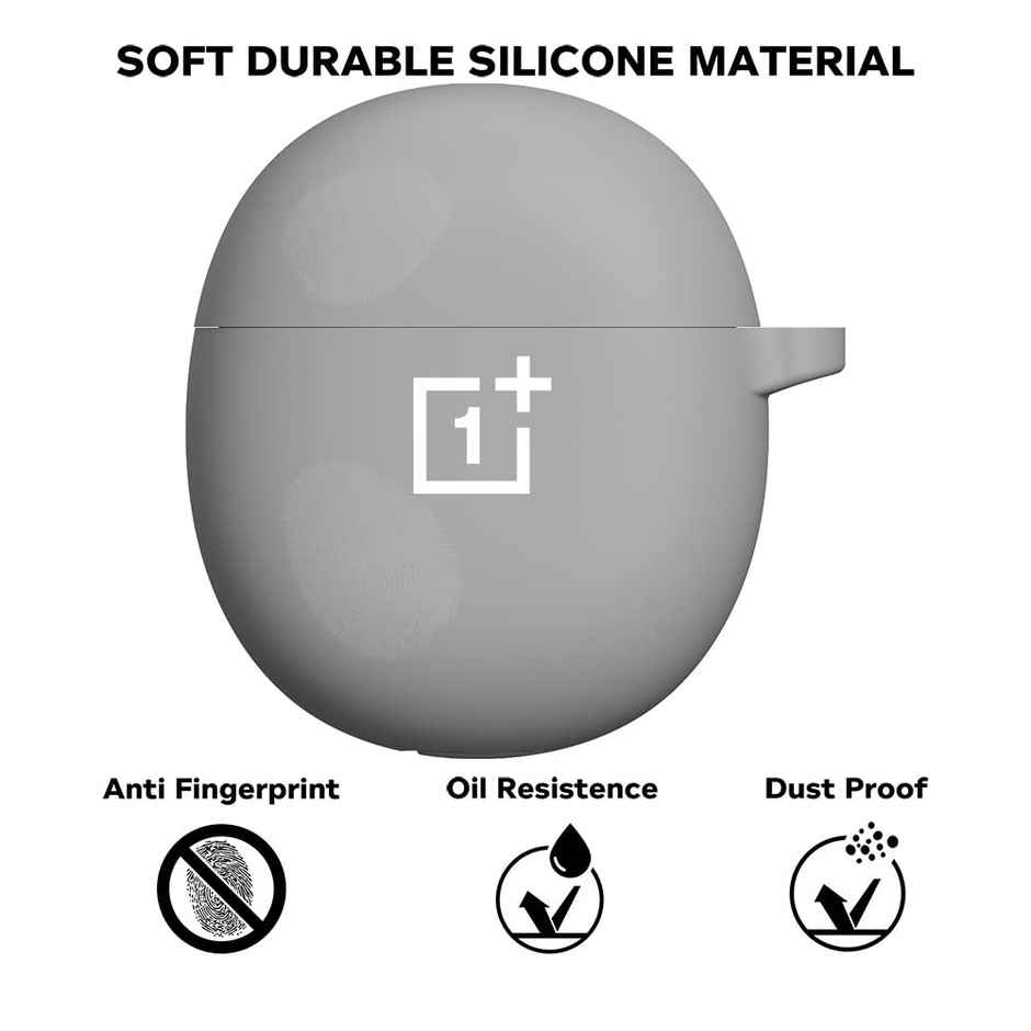 Sounce Portable Silicone Case Cover Scratch-Resistant | Oppo Enco Buds 2 Shockproof Case Cover - Grey