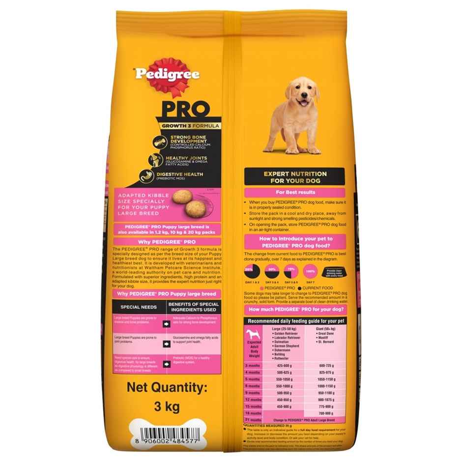 Pedigree PRO Puppy Large Breed Dry Dog Food - 3 to 18 Months