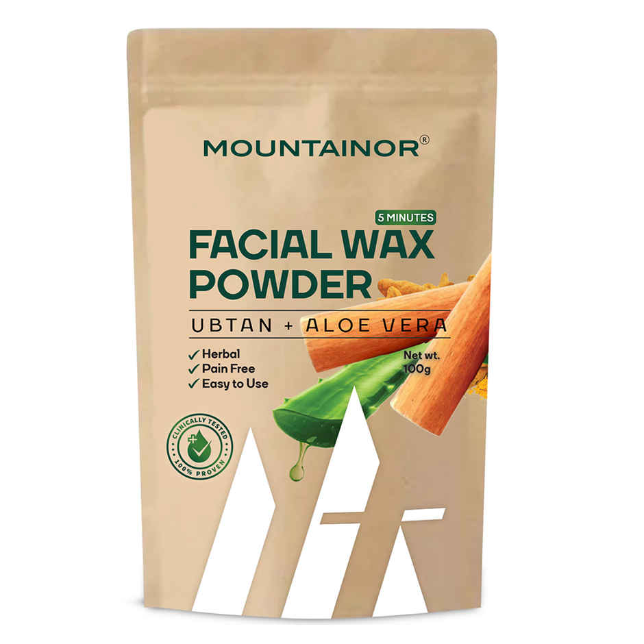 Mountainor Facial Hair Removal Wax Powder With Turmeric & Aloevera Painless Herbal Hair Remover