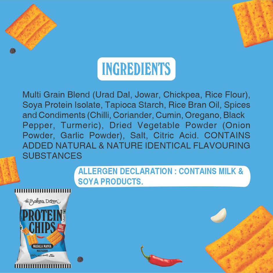 The Baker's Dozen Protein Chips - Masala Mania