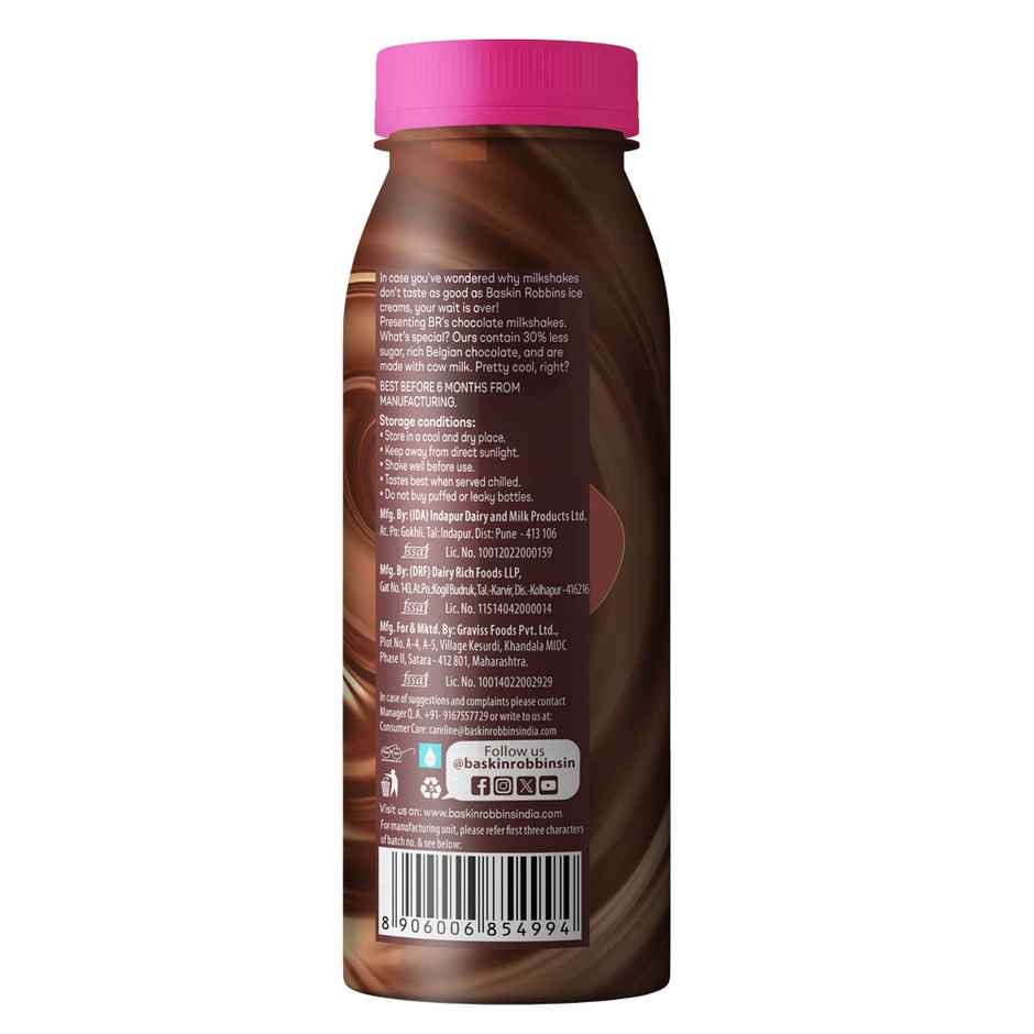 Baskin Robbins Hazelnut Chocolate Milkshake