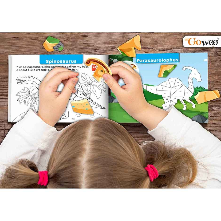 Dinosaur Numbered Sticker Activity and Colouring Book for Age 3+ Kids - Kids Sticker Activity Book