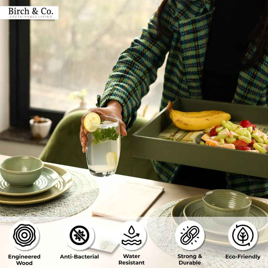 Birch & Co. Serving Tray - Peacock With Four Free Matching Coasters