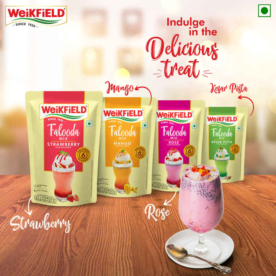Weikfield Falooda Mix Strawberry Flavour Pouch