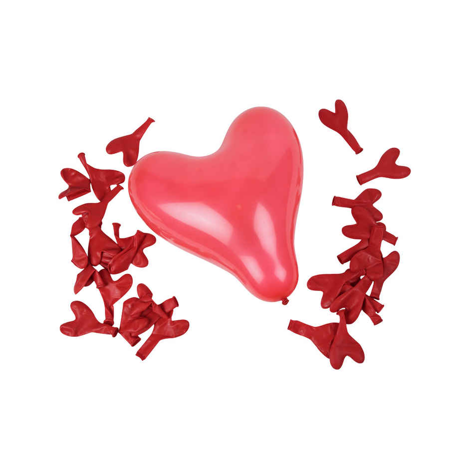 Valentine Love Balloon Combo | 30 Heart Balloons + 1 Love Foil | Picfest