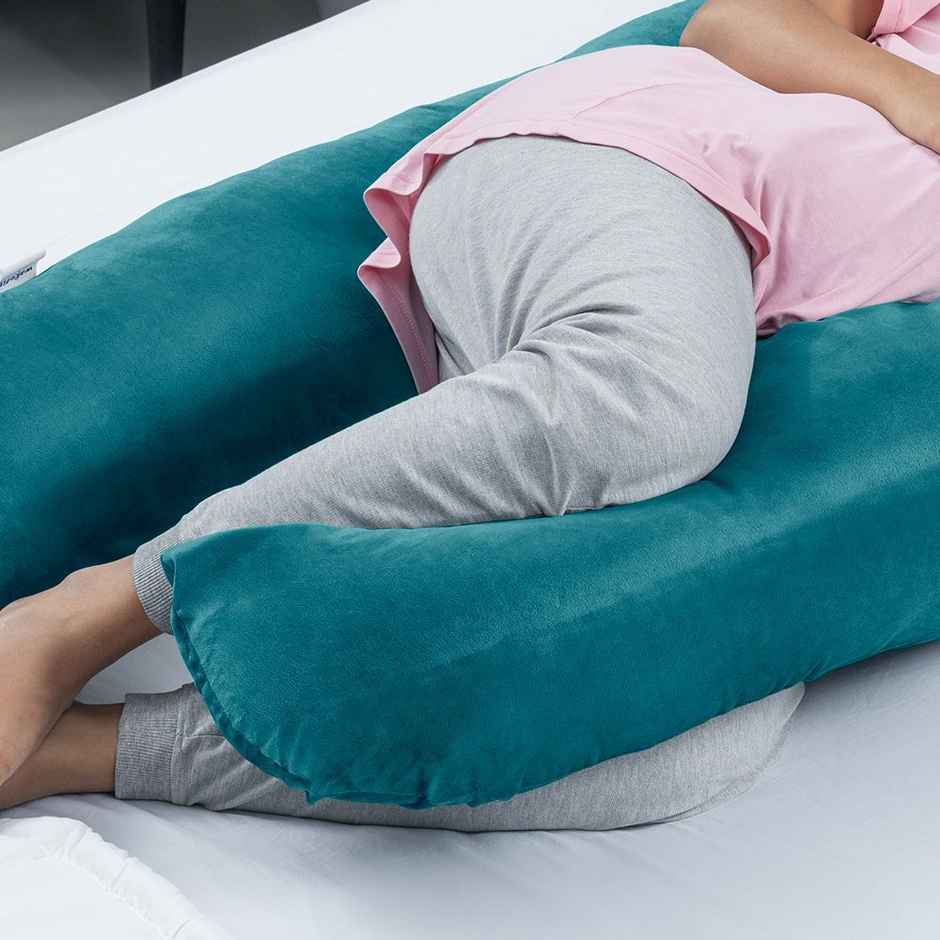 Maternity Pillow for Pregnancy Support | U Shape | Super Soft & Machine Peacock Green