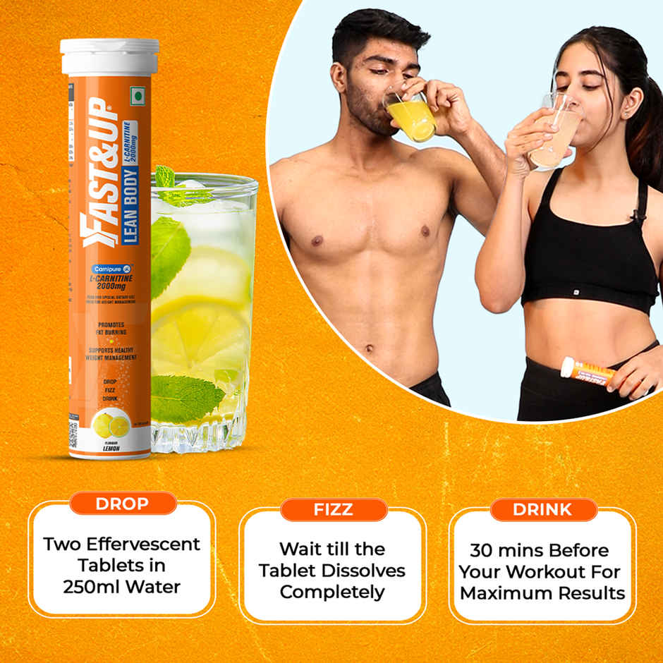 Fast&Up Fat Burner L-Carnitine For Weight Loss - Lemon flavour Combo
